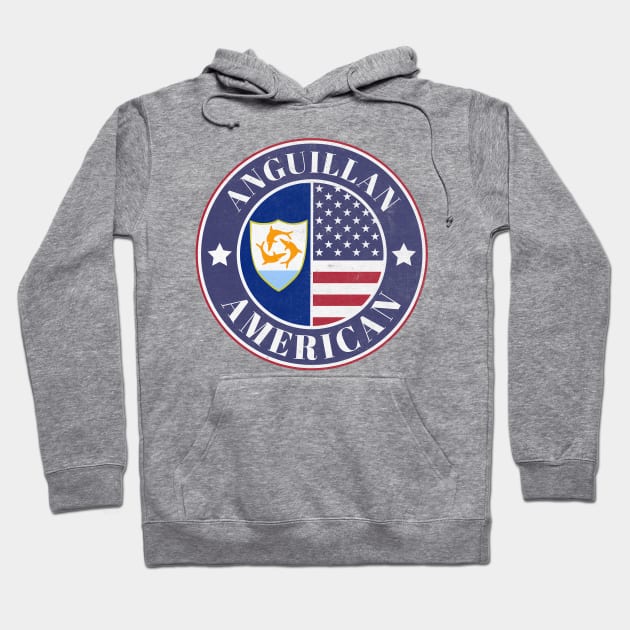 Proud Anguillan-American Badge - Anguilla Flag Hoodie by Yesteeyear